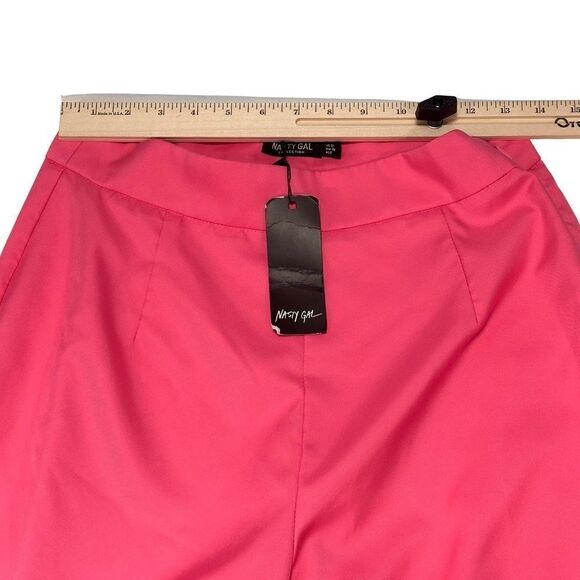 Nasty Gal Womens Pants Size 8 Pink High Waisted Wide Leg Tailored NWT‎ - Picture 5 of 10